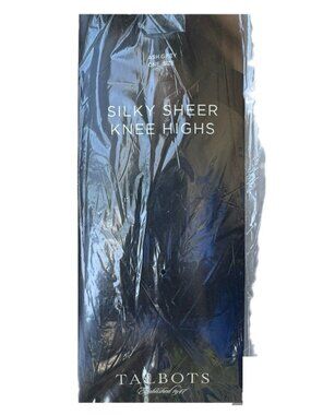 Talbots Silky Sheer Knee High Socks, Ash Grey, NWT One Size